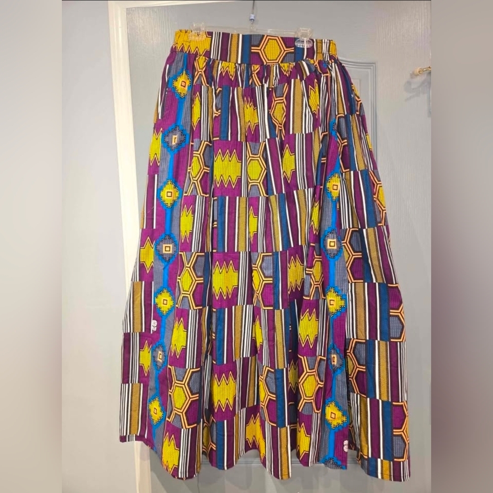 Authentic African Skirt Maxi Skirt W/ Side Zipper Slit